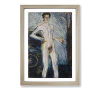 Big Box Art Richard Gerstl Self Portrait Framed Wall Art Picture Print Ready to Hang, Oak A2 (62 x 45 cm)