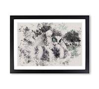 Big Box Art Ring-Tailed Lemur Watercolour Framed Wall Art Picture Print Ready to Hang, Black A2 (62 x 45 cm)