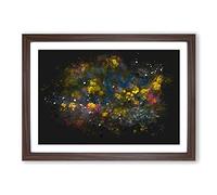 Big Box Art River Through an Autumn Forest Paint Splash Framed Wall Art Picture Print Ready to Hang, Walnut A2 (62 x 45 cm)