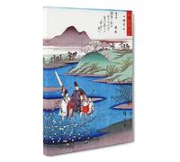 Big Box Art River View Vol.2 by Utagawa Hiroshige Painting Canvas Wall Art Framed Picture Print, 30 x 20 Inch (76 x 50 cm), Grey, White, Blue, Red