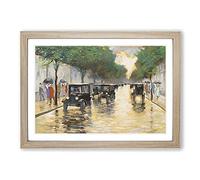 Big Box Art Road in Berlin by Lesser URY Framed Wall Art Picture Print Ready to Hang, Oak A2 (62 x 45 cm)