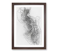 Big Box Art Road Through a Winter Forest in Abstract Framed Wall Art Picture Print Ready to Hang, Walnut A2 (62 x 45 cm)