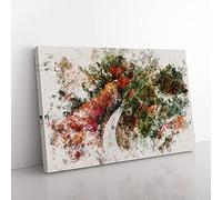 Big Box Art Road Through an Autumn Forest Vol.2 Watercolour Canvas Wall Art Print Ready to Hang Picture, 76 x 50 cm (30 x 20 Inch), Grey, Green, Green