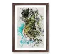 Big Box Art Road Through Thailand Watercolour Framed Wall Art Picture Print Ready to Hang, Walnut A2 (62 x 45 cm)