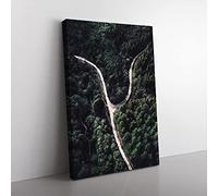 Big Box Art Road Through The Brecon Beacons Painting Canvas Wall Art Print Ready to Hang Picture, 76 x 50 cm (30 x 20 Inch), Black, Black, Green