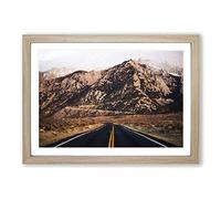 Big Box Art Road to Nevada Framed Wall Art Picture Print Ready to Hang, Oak A2 (62 x 45 cm)