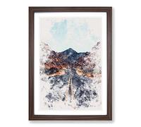 Big Box Art Road to The Valley of Fire Watercolour Framed Wall Art Picture Print Ready to Hang, Walnut A2 (62 x 45 cm)