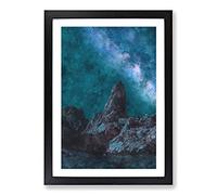 Big Box Art Rocks Beneath The Stars Painting Framed Wall Art Picture Print Ready to Hang, Black A2 (62 x 45 cm)
