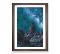 Big Box Art Rocks Beneath The Stars Painting Framed Wall Art Picture Print Ready to Hang, Walnut A2 (62 x 45 cm)
