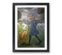 Big Box Art Roger de la Fresnaye The Shepherdess Framed Wall Art Picture Print Ready to Hang, Black A2 (62 x 45 cm)
