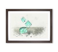 Big Box Art Roll of The Dice in Abstract Framed Wall Art Picture Print Ready to Hang, Walnut A2 (62 x 45 cm)