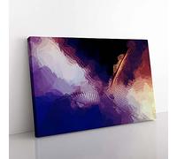 Big Box Art Roll of The World in Abstract Canvas Wall Art Print Ready to Hang Picture, 76 x 50 cm (30 x 20 Inch), Blue, Grey, Red, Purple, Mauve