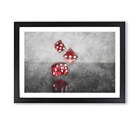 Big Box Art Rolling The Dice Painting Framed Wall Art Picture Print Ready to Hang, Black A2 (62 x 45 cm)