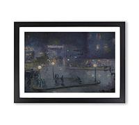 Big Box Art Rome at Night by Theodore Earl Butler Framed Wall Art Picture Print Ready to Hang, Black A2 (62 x 45 cm)