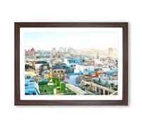 Big Box Art Rooftop View of Gran Canaria Painting Framed Wall Art Picture Print Ready to Hang, Walnut A2 (62 x 45 cm)
