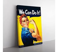 Big Box Art Rosie The Riveter We Can Do It War Poster Canvas Wall Art Print Ready to Hang Picture, 76 x 50 cm (30 x 20 Inch), Multi-Coloured
