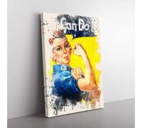 Big Box Art Rosie The Riveter We Can Do It War Poster French Cream Canvas Wall Art Print Ready to Hang Picture, 76 x 50 cm (30 x 20 Inch), Multi-Coloured