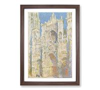 Big Box Art Rouen Cathedral Vol.2 by Claude Monet Framed Wall Art Picture Print Ready to Hang, Walnut A2 (62 x 45 cm)