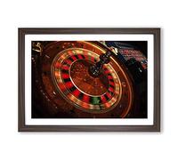 Big Box Art Roulette Table Casino Framed Wall Art Picture Print Ready to Hang, Walnut A2 (62 x 45 cm)