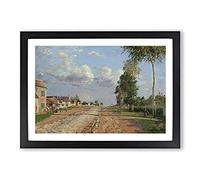 Big Box Art Route to Versailles by Camille Pissarro Framed Wall Art Picture Print Ready to Hang, Black A2 (62 x 45 cm)