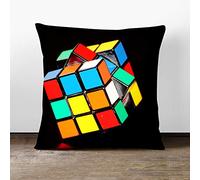 Big Box Art Rubik Cube - Cushion Cover Throw Pillow with Insert for Sofa Chair Bed - Charcoal Rear - 55x55 cm