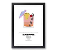Big Box Art Rum Runner Cocktail Framed Wall Art Picture Print Ready to Hang, Black A2 (62 x 45 cm)