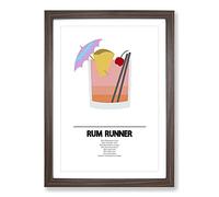 Big Box Art Rum Runner Cocktail Framed Wall Art Picture Print Ready to Hang, Walnut A2 (62 x 45 cm)