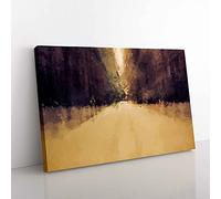 Big Box Art Rushing Through The Forest in Abstract Canvas Wall Art Print Ready to Hang Picture, 76 x 50 cm (30 x 20 Inch), Blue, Maroon, Yellow