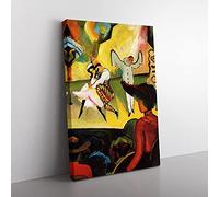 Big Box Art Russian Ballet by August Macke Canvas Wall Art Print Ready to Hang Picture, 76 x 50 cm (30 x 20 Inch), Brown, Gold, Yellow