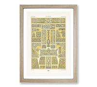 Big Box Art Russian Patterns by Albert Racinet Framed Wall Art Picture Print Ready to Hang, Oak A2 (62 x 45 cm)