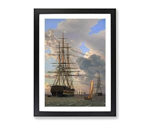 Big Box Art Russian Ship Of The Line Framed Print A2 Black