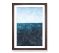 Big Box Art Sailing Boat Alone in The Ocean Painting Framed Wall Art Picture Print Ready to Hang, Walnut A2 (62 x 45 cm)