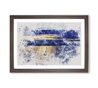 Big Box Art Sailing Boat Vol.1 Watercolour Framed Wall Art Picture Print Ready to Hang, Walnut A2 (62 x 45 cm)