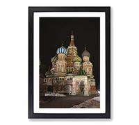 Big Box Art Saint Basils Cathedral Moscow Russia Framed Wall Art Picture Print Ready to Hang, Black A2 (62 x 45 cm)