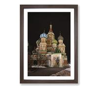 Big Box Art Saint Basils Cathedral Moscow Russia Framed Wall Art Picture Print Ready to Hang, Walnut A2 (62 x 45 cm)