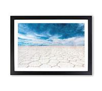 Big Box Art Salar de Uyuni Salt Flat in Bolivia Painting Framed Wall Art Picture Print Ready to Hang, Black A2 (62 x 45 cm)