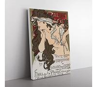 Big Box Art Salon Des Cent Vol.2 by Alphonse Mucha Canvas Wall Art Print Ready to Hang Picture, 76 x 50 cm (30 x 20 Inch), Beige, Brown, Green