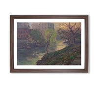 Big Box Art San Antonio River by Julian Onderdonk Framed Wall Art Picture Print Ready to Hang, Walnut A2 (62 x 45 cm)
