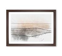 Big Box Art San Francisco Beyond The Hills in Abstract Framed Wall Art Picture Print Ready to Hang, Walnut A2 (62 x 45 cm)