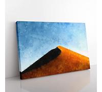Big Box Art Sand Dune Mountain in Namibia Painting Canvas Wall Art Print Ready to Hang Picture, 76 x 50 cm (30 x 20 Inch), Blue, Cream, Cream