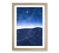 Big Box Art Sand Dunes at Night Painting Framed Wall Art Picture Print Ready to Hang, Oak A2 (62 x 45 cm)