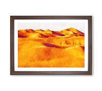 Big Box Art Sand Dunes of Iran Painting Framed Wall Art Picture Print Ready to Hang, Walnut A2 (62 x 45 cm)