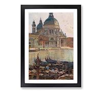 Big Box Art Santa Maria Della in Venice by Carl Moll Framed Wall Art Picture Print Ready to Hang, Black A2 (62 x 45 cm)