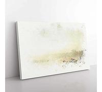 Big Box Art Santa Monica State Beach in Abstract Canvas Wall Art Print Ready to Hang Picture, 76 x 50 cm (30 x 20 Inch), White, Beige, Gold, Brown