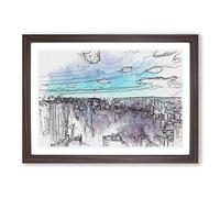 Big Box Art Sao Paulo Brazil Skyline in Abstract Framed Wall Art Picture Print Ready to Hang, Walnut A2 (62 x 45 cm)