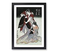 Big Box Art Scene from a Drama by Utagawa Toyokuni Framed Wall Art Picture Print Ready to Hang, Black A2 (62 x 45 cm)