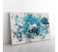 Big Box Art Scow Boat Out Sailing Watercolour Canvas Wall Art Print Ready to Hang Picture, 76 x 50 cm (30 x 20 Inch), Grey, Blue, Turquoise