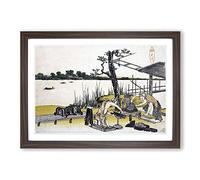 Big Box Art Sculptors in Imadogawa by Katsushika Hokusai Framed Wall Art Picture Print Ready to Hang, Walnut A2 (62 x 45 cm)