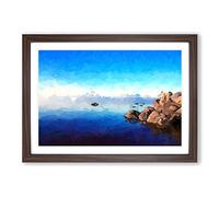 Big Box Art Sea of Galilee in Israel in Abstract Framed Wall Art Picture Print Ready to Hang, Walnut A2 (62 x 45 cm)