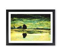 Big Box Art Seagull Upon The Beach Painting Framed Wall Art Picture Print Ready to Hang, Black A2 (62 x 45 cm)